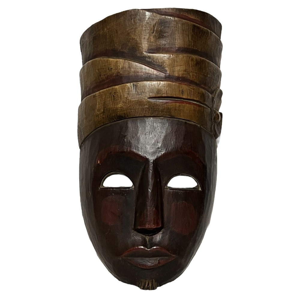 Pemangku Priest 13" Mask Hand Carved Wood Wall Folk Art Mangku Bali Indonesia - Picture 14 of 14